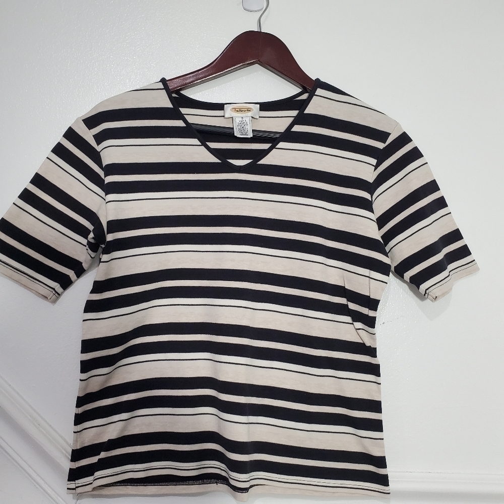 Talbots Black and Tan Size Small Vintage Top